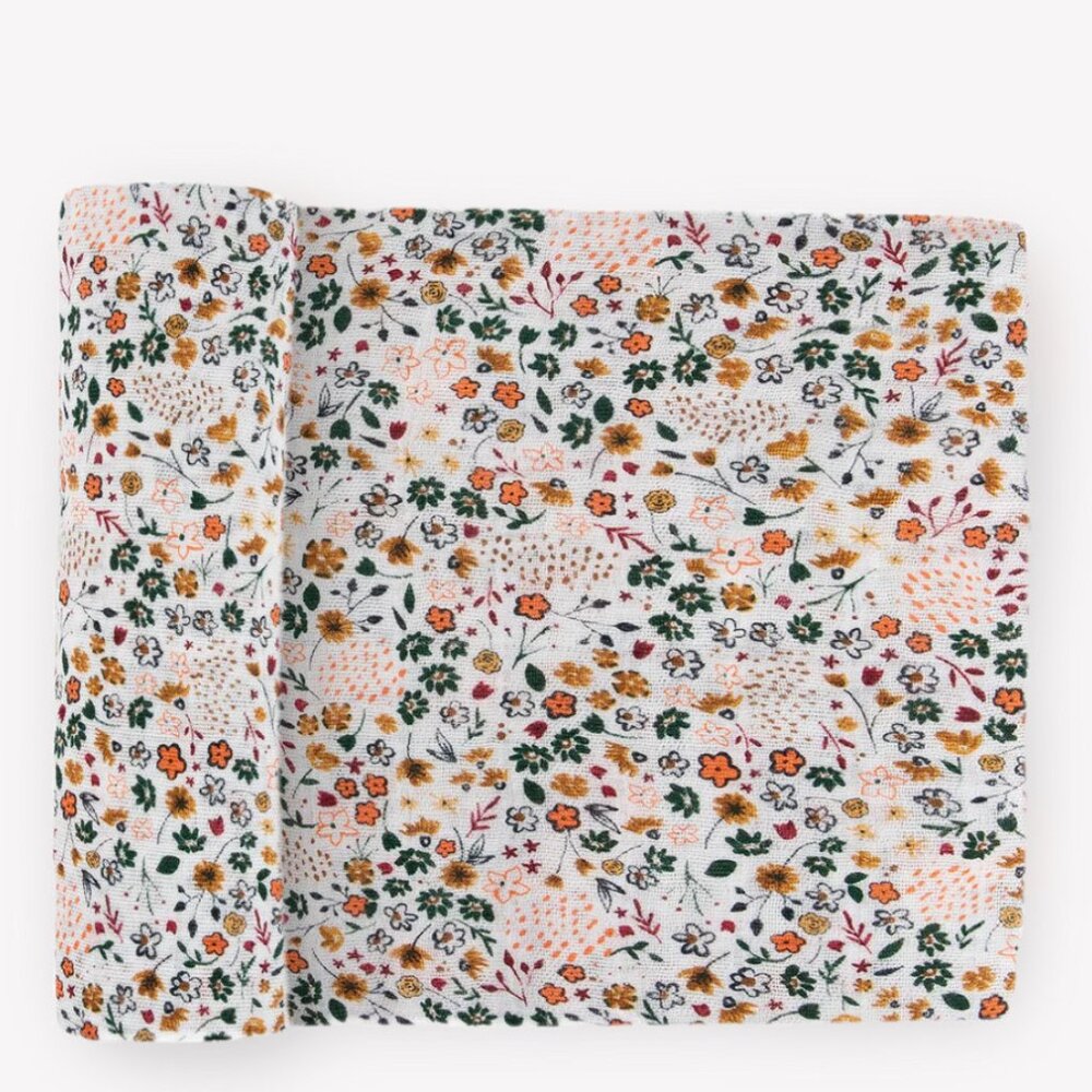 Stretch Knit Swaddle Blanket - Pressed Petals